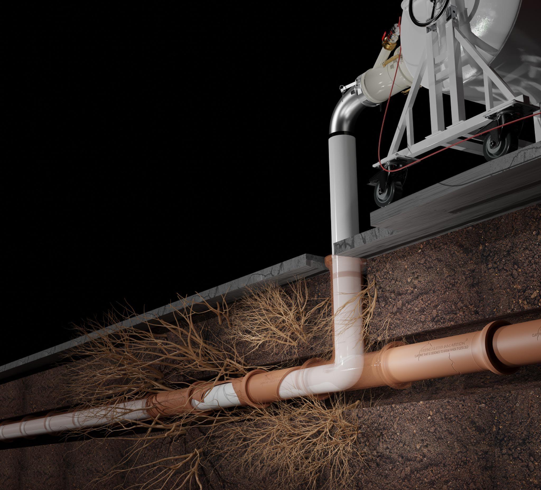 A graphic of pipes underground