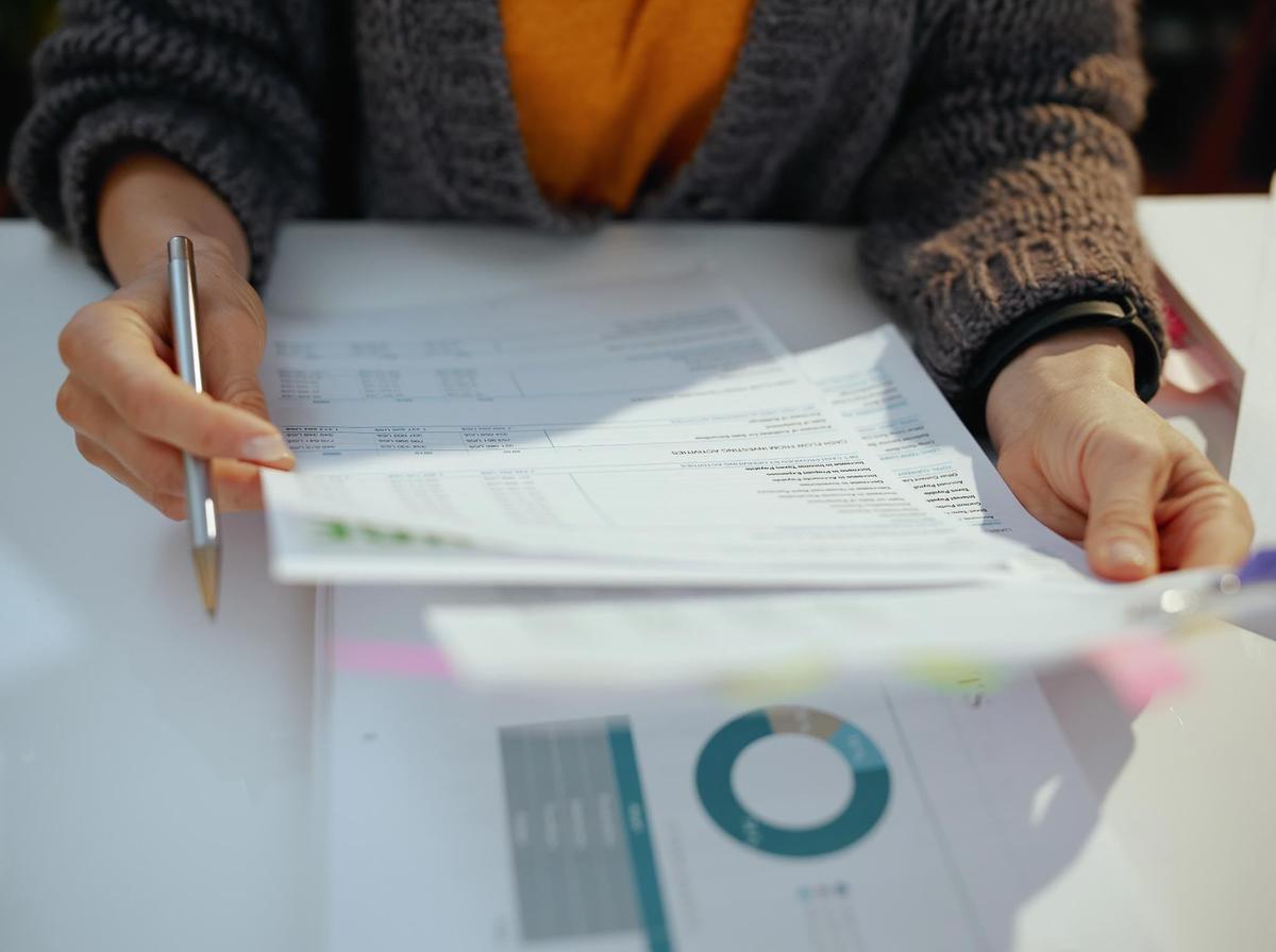 A homeowner looking over a bill