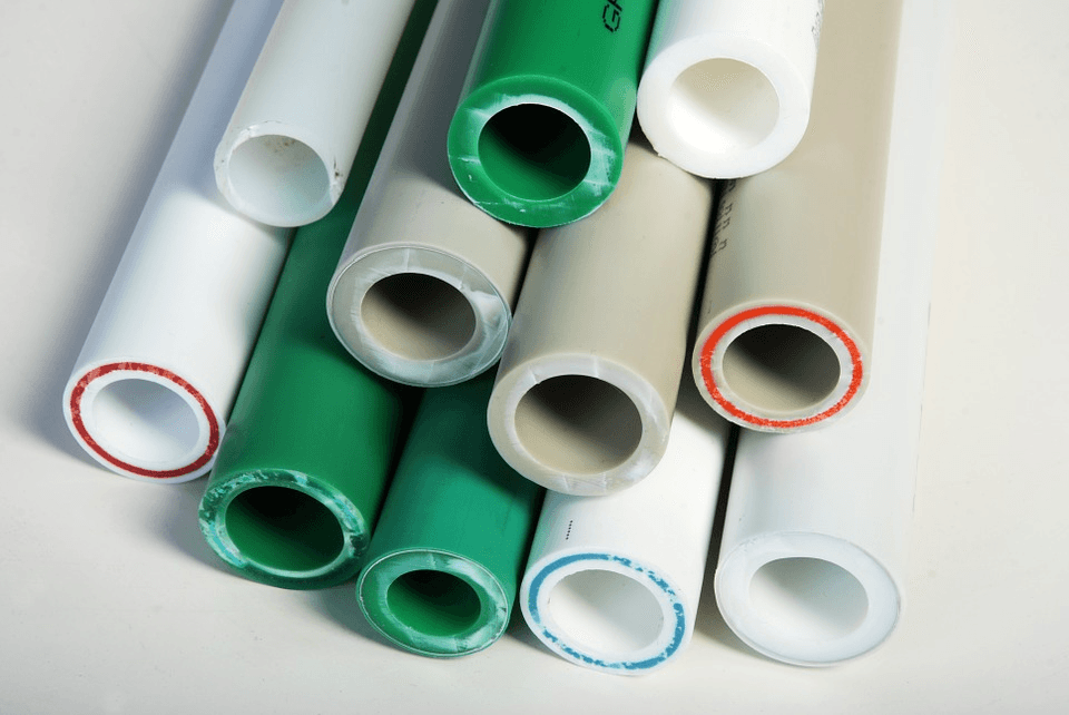 A stack of epoxy pipes